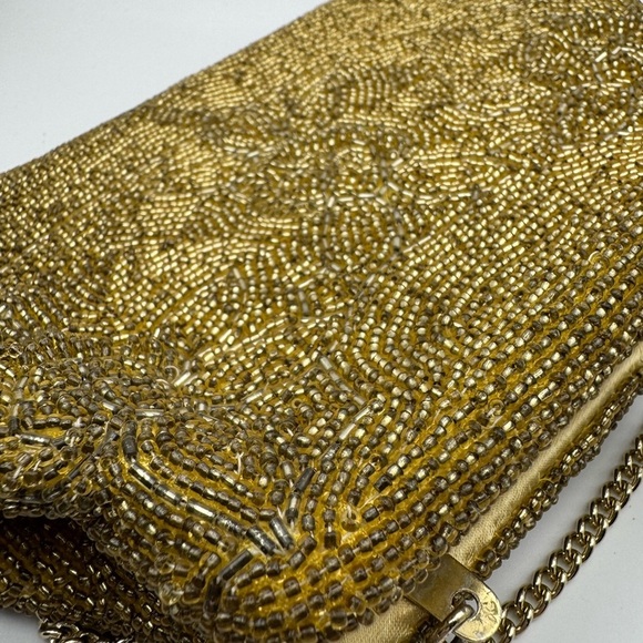 Two Vintage Seed Bead Gold And Silver Small Purse - Clutch Bags Handmade - Picture 11 of 11